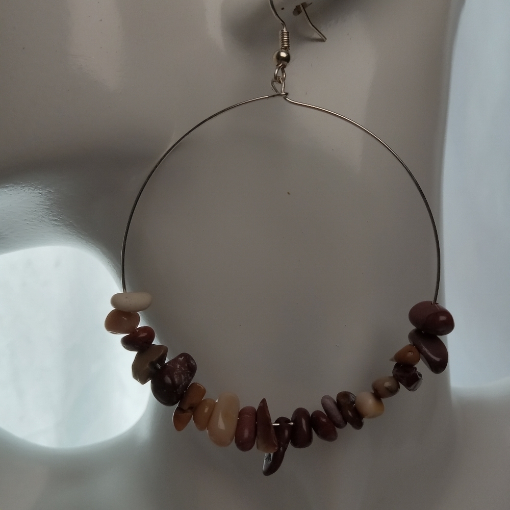 Hand Crafted Mookanite Earrings Minimalist Design